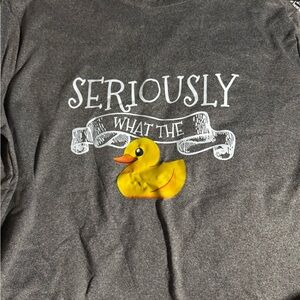 Source Unknown Gray Tee with Yellow Duck Print